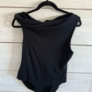 Banana Republic Black Draped Bodysuit